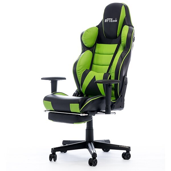 Masažuojanti Žaidimų kėdė ByteZone Hulk Gaming Chair, Juoda-žalia kaina ir informacija | Biuro kėdės | pigu.lt