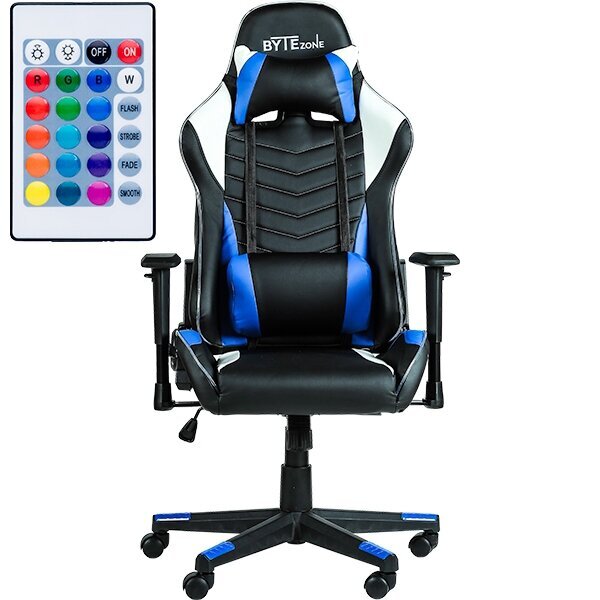 Žaidimų kėdė ByteZone Winner su RGB LED pašvietimu Gaming Chair, Mėlyna kaina ir informacija | Biuro kėdės | pigu.lt