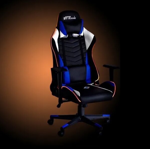 Žaidimų kėdė ByteZone Winner su RGB LED pašvietimu Gaming Chair, Mėlyna цена и информация | Biuro kėdės | pigu.lt