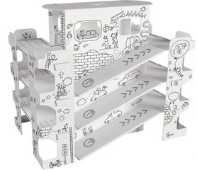 Didelis spalvinamas ir surenkamas garažas Monumi, 41x49 cm цена и информация | Игрушки для мальчиков | pigu.lt
