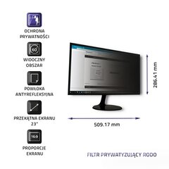 Кронштейн Qoltec 51057 display privacy filters 58.4 см (23") цена и информация | Кронштейны для монитора | pigu.lt