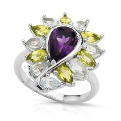 Серебряное (925) кольцо с драгоценными камнями, код F50116 цена и информация | Кольцо | pigu.lt