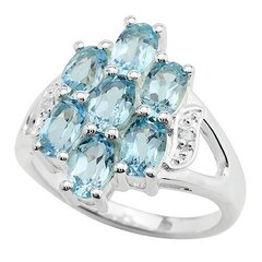Серебряное (925) кольцо с драгоценными камнями, код AH54912 цена и информация | Кольцо | pigu.lt