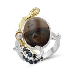 Серебряное (925) кольцо с драгоценными камнями, код F50230 цена и информация | Кольца | pigu.lt
