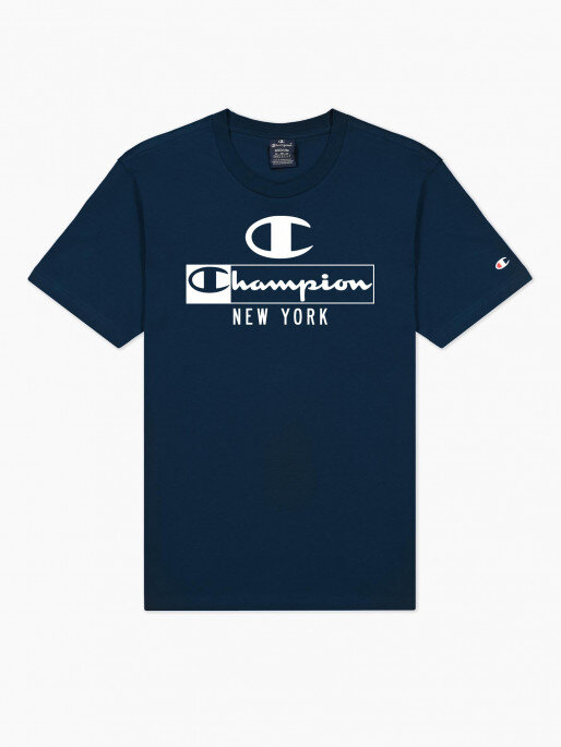 Marškinėliai moterims Champion Legacy Crewneck 217997BS501, mėlyni kaina ir informacija | Vyriški marškinėliai | pigu.lt