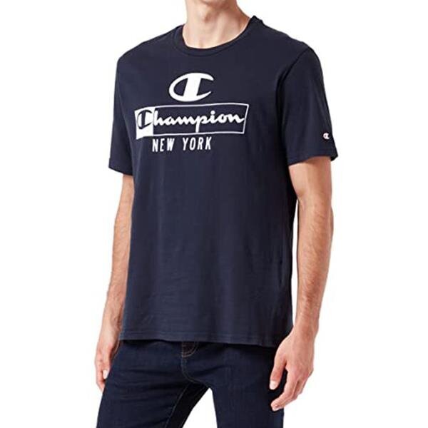 Marškinėliai moterims Champion Legacy Crewneck 217997BS501, mėlyni kaina ir informacija | Vyriški marškinėliai | pigu.lt