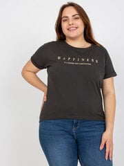 Женская футболка больших размеров темного цвета хаки цена и информация | Женские футболки | pigu.lt