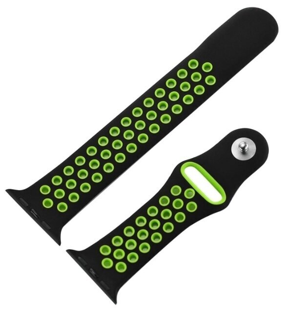 4wrist Watch Band Dot Black/Green kaina ir informacija | Išmaniųjų laikrodžių ir apyrankių priedai | pigu.lt