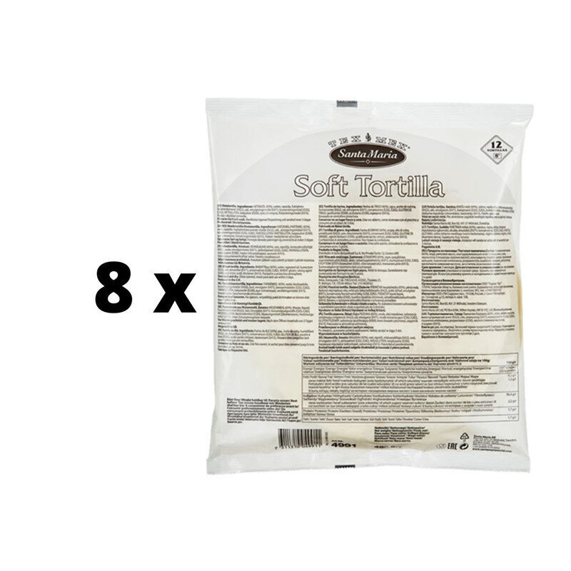 Tortilijos 8 Santa Maria M, 20 cm, 12 vnt., 480 g x 8 pak. pakuotė kaina ir informacija | Priedai maistui ruošti | pigu.lt