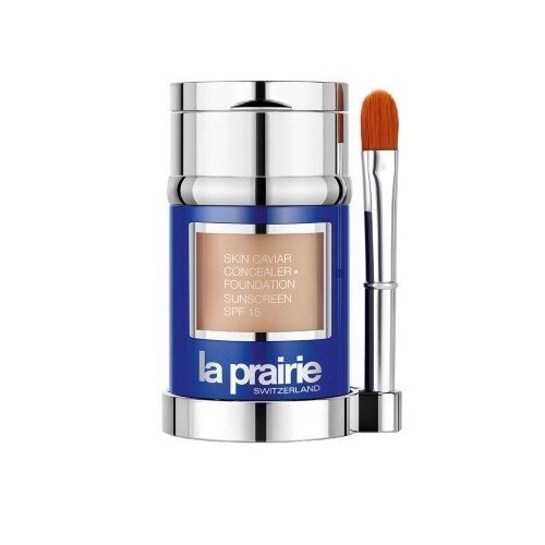 Prabangus skystas makiažo pagrindas su maskuokliu SPF 15 La Prairie Skin Caviar Concealer Foundation Sun Beige, 30 ml + 2 g цена и информация | Makiažo pagrindai, pudros | pigu.lt