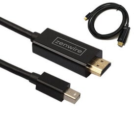 Zenwire, Mini DP/HDMI, 1.8 m kaina ir informacija | Kabeliai ir laidai | pigu.lt