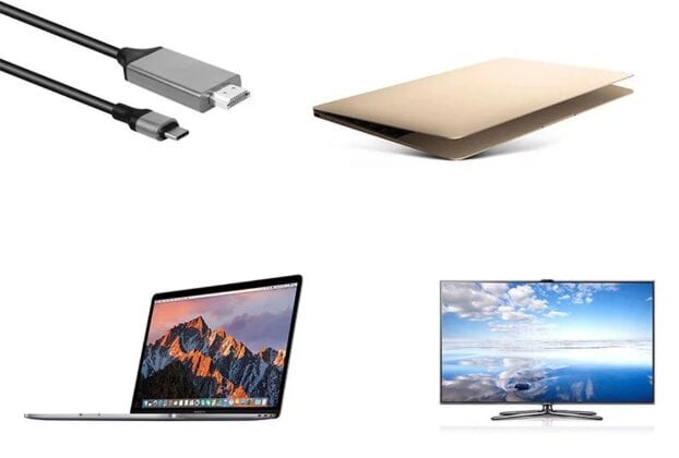 MHL USB-C - HDMI 4k Thunderbolt 3.0, Skirtas Macbook Pro Air Samsung Ir Kt. kaina ir informacija | Kabeliai ir laidai | pigu.lt