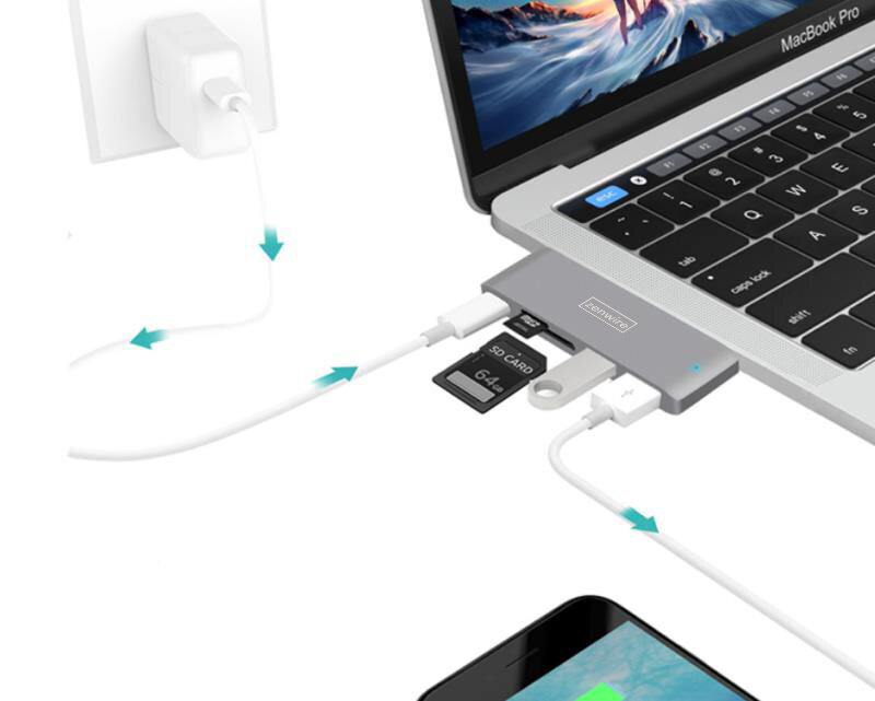 Zenwire 5-in-1 USB-C 3.1 цена и информация | Adapteriai, USB šakotuvai | pigu.lt