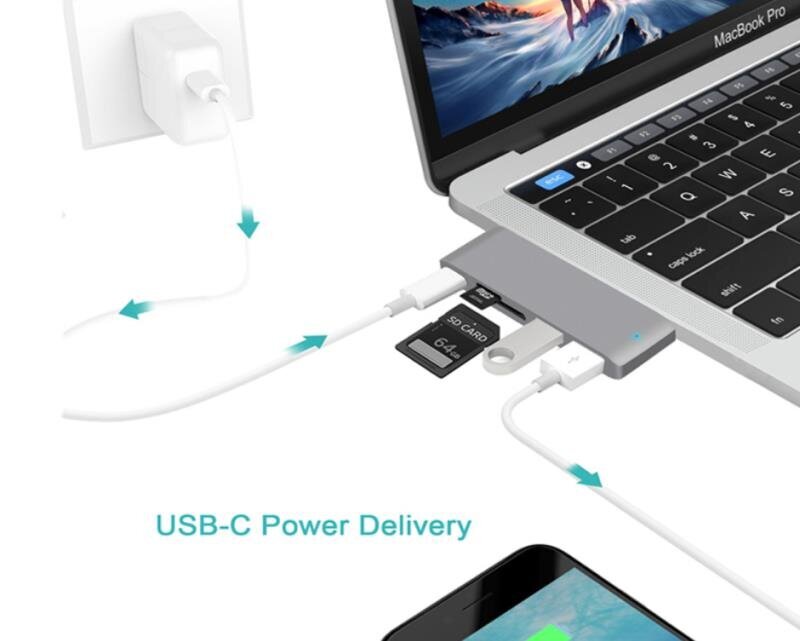 Zenwire 5-in-1 USB-C 3.1 цена и информация | Adapteriai, USB šakotuvai | pigu.lt