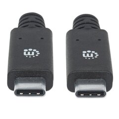 Kabelis Manhattan USB-C 3.2 Gen1 Type-C M/M 2m 60W 3A SuperSpeed 5Gbps juodas kaina ir informacija | Korpusų priedai | pigu.lt