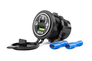 Automobilinis įkroviklis Amio 12/24V su type C USB kaina ir informacija | Automobilių 12V el. priedai | pigu.lt