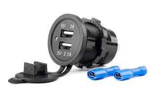 Automobilinis įkroviklis Amio 12/24V 2x usb kaina ir informacija | Automobilių 12V el. priedai | pigu.lt