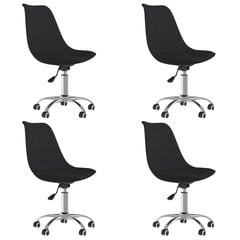 vidaXL Pasukamos valgomojo kėdės, 4vnt., juodos spalvos, audinys kaina ir informacija | Virtuvės ir valgomojo kėdės | pigu.lt