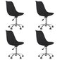 vidaXL Pasukamos valgomojo kėdės, 4vnt., juodos spalvos, audinys цена и информация | Virtuvės ir valgomojo kėdės | pigu.lt
