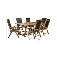 Садовая мебель Future стол и 6 стульев (2782), 210/300x110x73cм, раздвижной цена и информация | Комплекты уличной мебели | pigu.lt