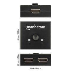 Jungiklis Mahattan 2 prievadų dvikryptis HDMI 2x1 arba 1x2 4K * 30Hz цена и информация | Коммутаторы (Switch) | pigu.lt