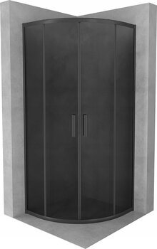 Pusapvalė dušo kabina Mexen Rio, 70x70,80x80,90x90cm, juoda/grafito kaina ir informacija | Dušo kabinos | pigu.lt