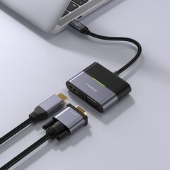 "Mcdodo" USB-C ir VGA + HDMI 4K adapteris HU-7720 kaina ir informacija | Adapteriai, USB šakotuvai | pigu.lt