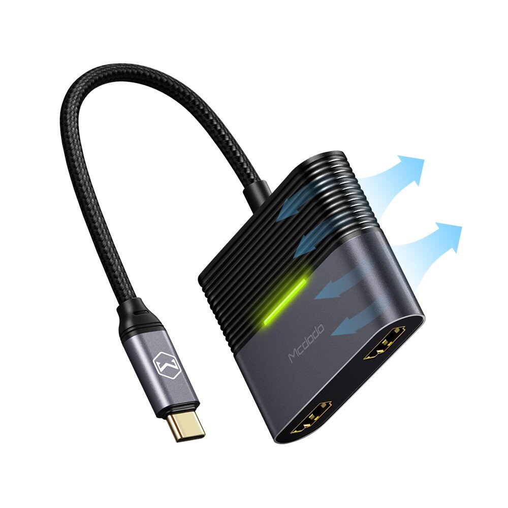 "Mcdodo Rocky" serijos USB-C ir 2x HDMI 4K 60Hz adapteris HU-7390 цена и информация | Adapteriai, USB šakotuvai | pigu.lt