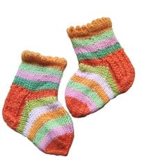 Rankomis megztos kūdikių/vaikiškos kojinytės - pėdos ilgis 6-12 mėn., 11 cm. kaina ir informacija | Kojinės, pėdkelnės kūdikiams | pigu.lt