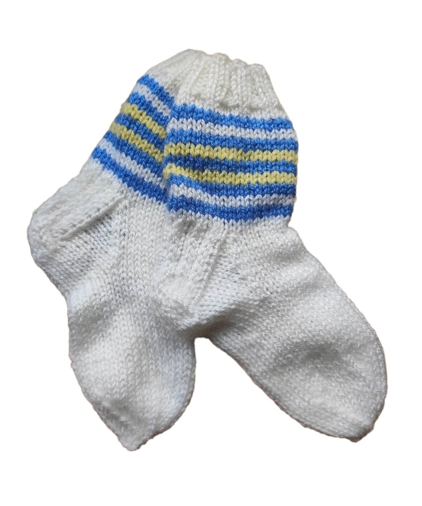 Rankomis megztos kūdikių / vaikiškos kojinės - pėdos ilgis 12 - 24 mėn., 14 cm kaina ir informacija | Kojinės, pėdkelnės kūdikiams | pigu.lt
