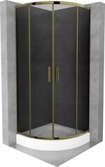 Pusapvalė dušo kabina Mexen Rio su padėklu ir sifonu, 70x70,80x80,90x90cm, auksinė/grafito kaina ir informacija | Dušo kabinos | pigu.lt