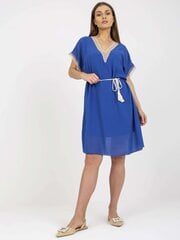 темно-синее платье одного размера с коротким рукавом цена и информация | Платья | pigu.lt