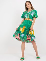 Женское зеленое платье с принтом цена и информация | Платья | pigu.lt