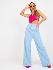 Женские светло-синие брюки из ткани цена и информация | Брюки | pigu.lt