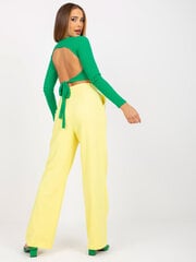 Женские брюки из ткани ярко-желтого цвета цена и информация | Женские брюки | pigu.lt
