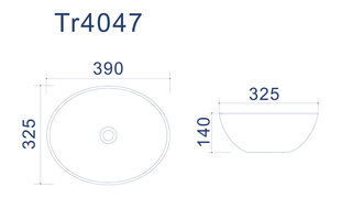 Раковина Alma  390*325*140 mm цена и информация | Раковины | pigu.lt