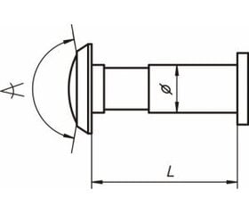 Дверной глазок LOB JY3 50-85 мм цена и информация | Дверные звонки, глазки | pigu.lt