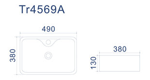 Раковина  Torvi 490*380*130 mm цена и информация | Раковины | pigu.lt