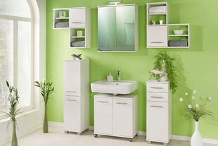 Стеллаж в ванную Isola, белый цена и информация | Шкафчики для ванной | pigu.lt