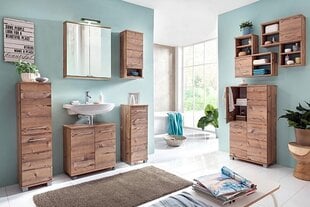 Высокий шкаф в ванную Isola, светло-коричневый цена и информация | Шкафчики для ванной | pigu.lt