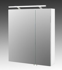 Зеркальный шкаф с LED-светильником Dorina, белый глянцевый цена и информация | Шкафчики для ванной | pigu.lt
