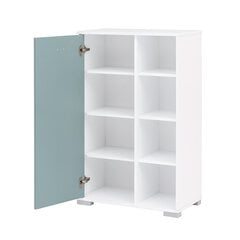 Высокий шкаф в ванную Kimi, голубой / белый цена и информация | Шкафчики для ванной | pigu.lt