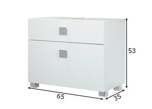 Шкаф под раковину Quadra, белый цена и информация | Шкафчики для ванной | pigu.lt