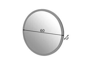 Sieninis veidrodis Jonte ⌀60 cm, pilkos kaina ir informacija | Prieškambario veidrodžiai | pigu.lt