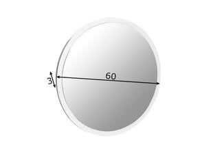 Sieninis veidrodis Jonte ⌀60 cm, balts kaina ir informacija | Prieškambario veidrodžiai | pigu.lt