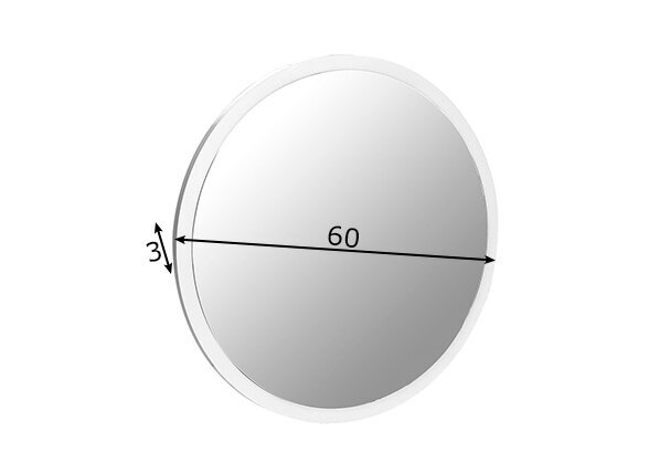 Sieninis veidrodis Jonte ⌀60 cm, balts цена и информация | Prieškambario veidrodžiai | pigu.lt