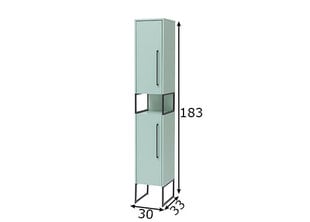 Высокий шкаф в ванную Limone, мятно-зеленый  цена и информация | Шкафчики для ванной | pigu.lt