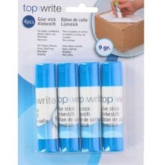 Topwrite клей-карандаш 9G (4ШТ.) цена и информация | Kanceliarinės prekės | pigu.lt