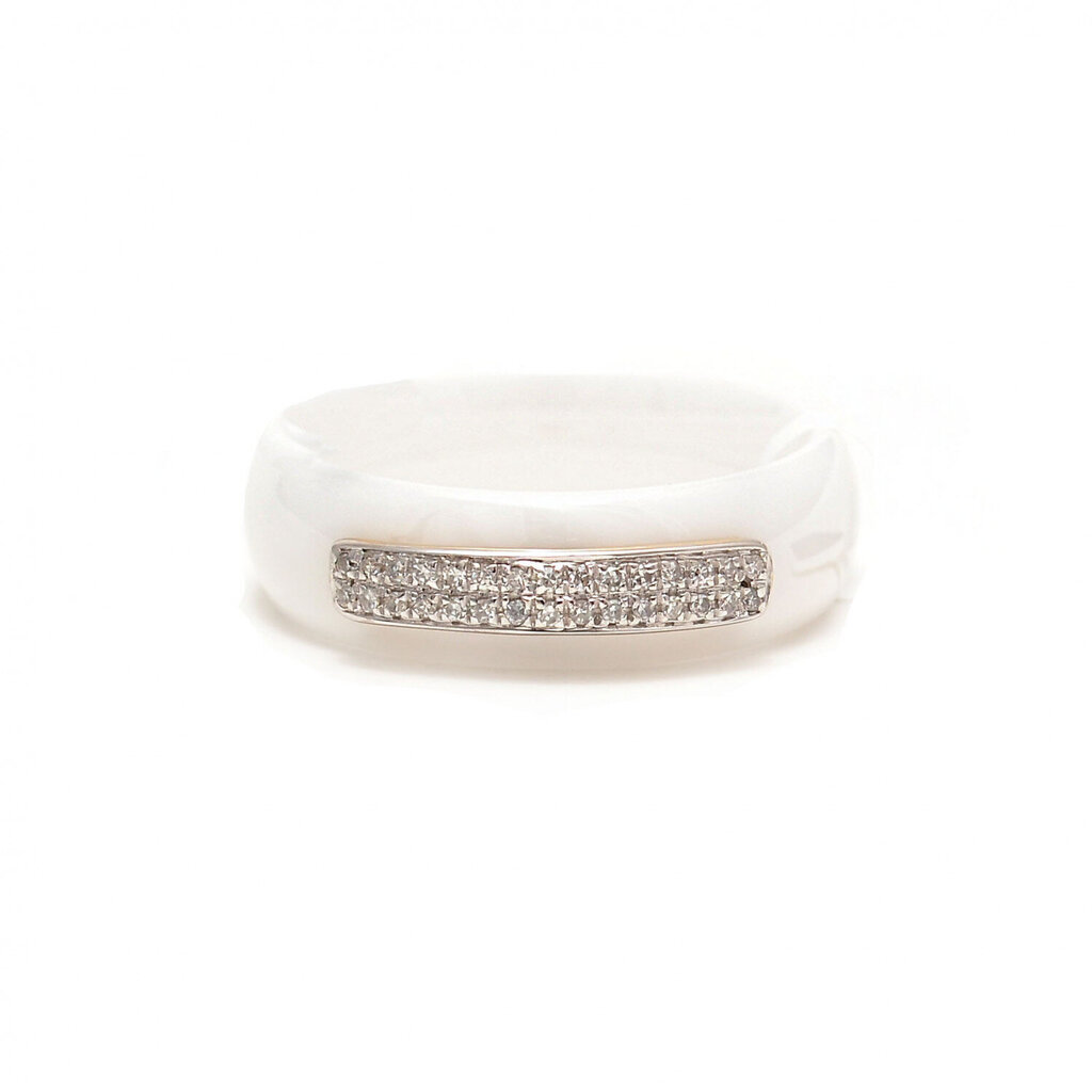 Keramikos žiedas su briliantais moterims kaina ir informacija | Žiedai | pigu.lt