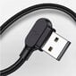 Mcdodo telefono kabelis greitas, kampinis, 90° , LED USB TYPE C 0,5 m, juodas, stiprus, su pynele kaina ir informacija | Kabeliai ir laidai | pigu.lt